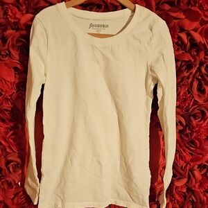 Famous Girls White Long Sleeve Top Size Small (6/7)
